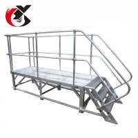 multi-use industrial step work platform,aluminum platform stair,movable trolley ladder